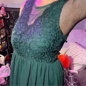 💚Dark green formal dress